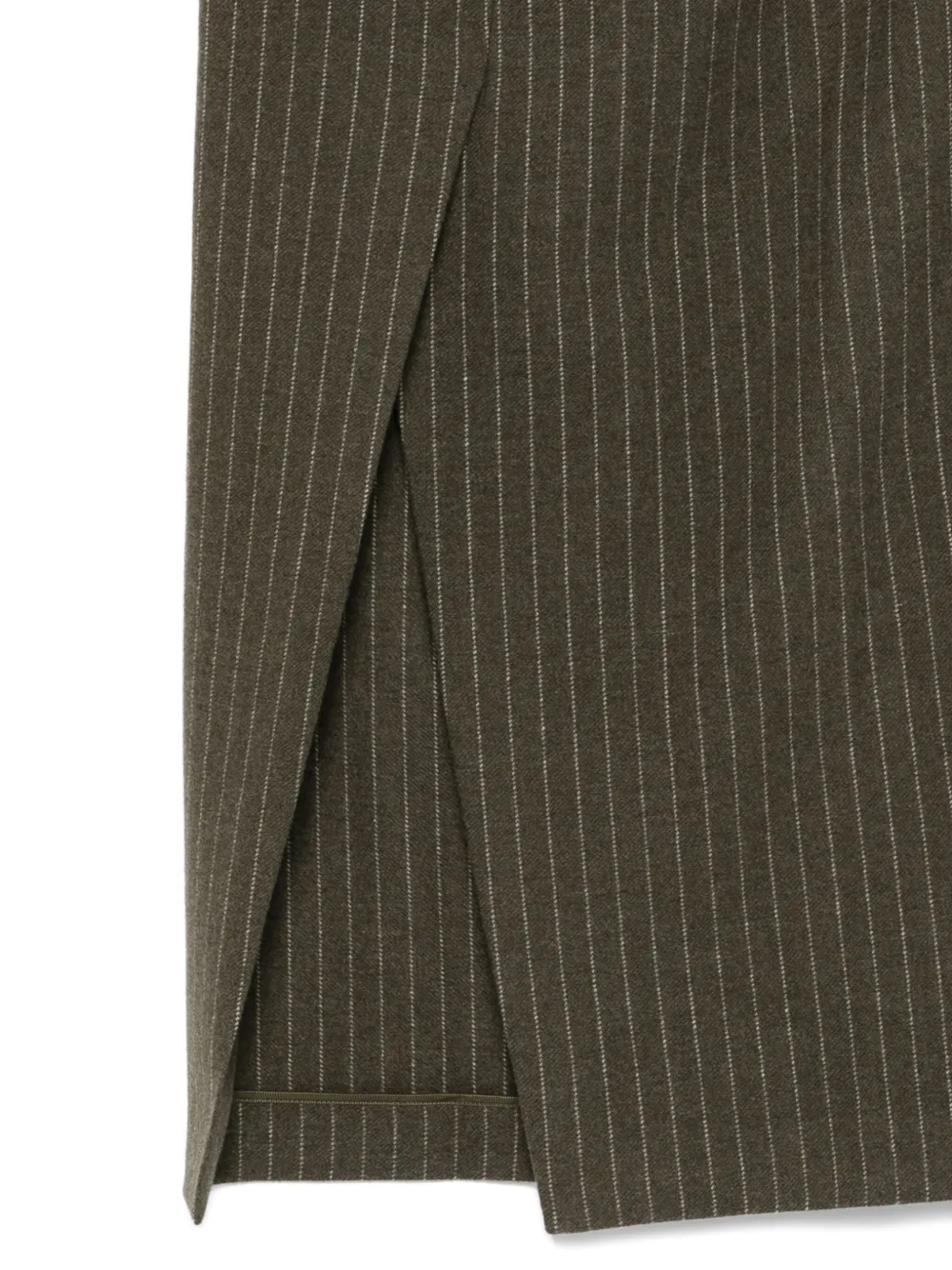Christian Wijnants Samina Pinstripe Slit Skirt In Green