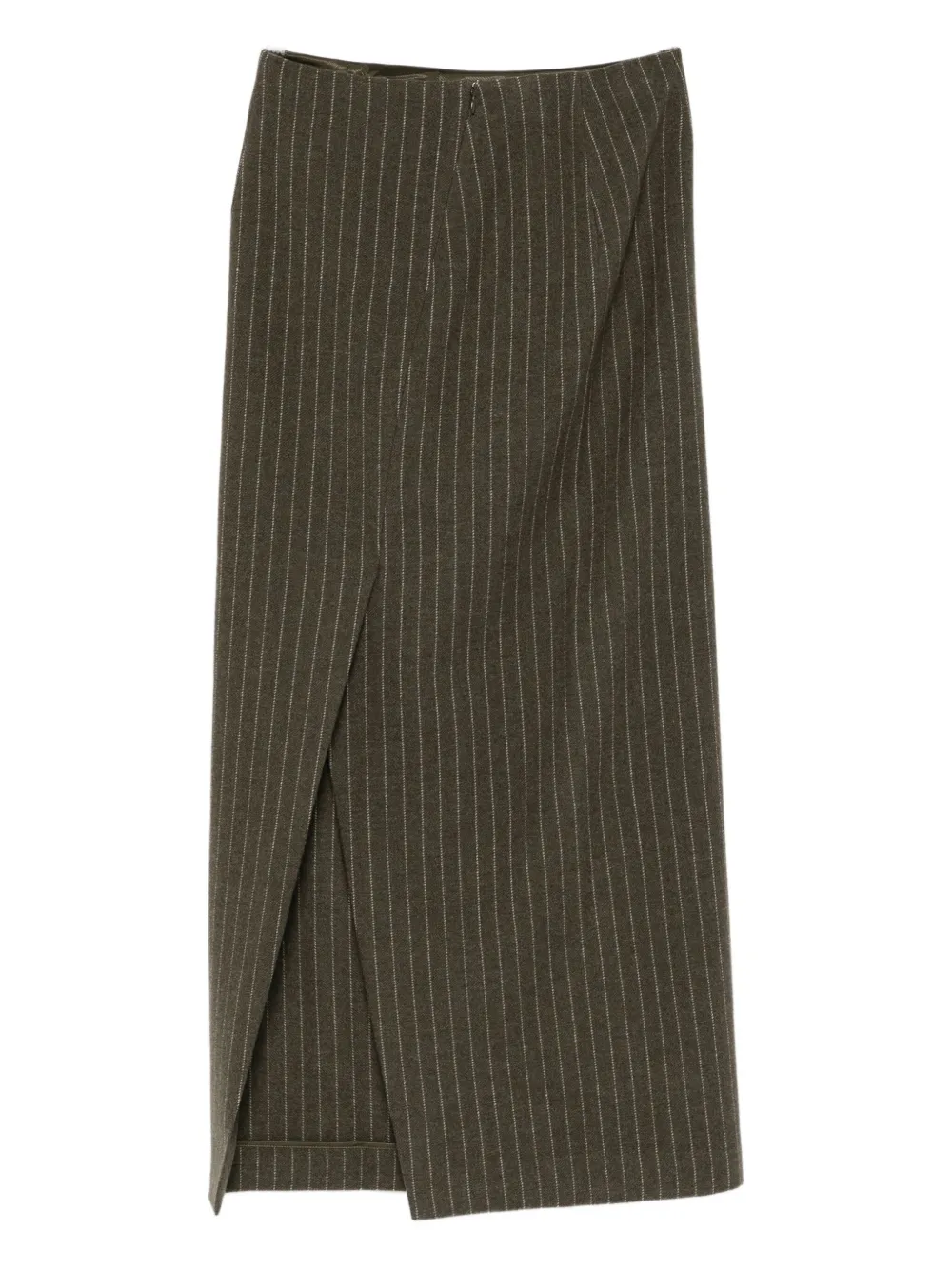 Christian Wijnants Samina pinstripe slit skirt - Groen