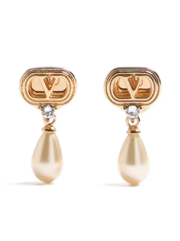Valentino Garavani オヴァレット ドロップピアス | ゴールドトーン