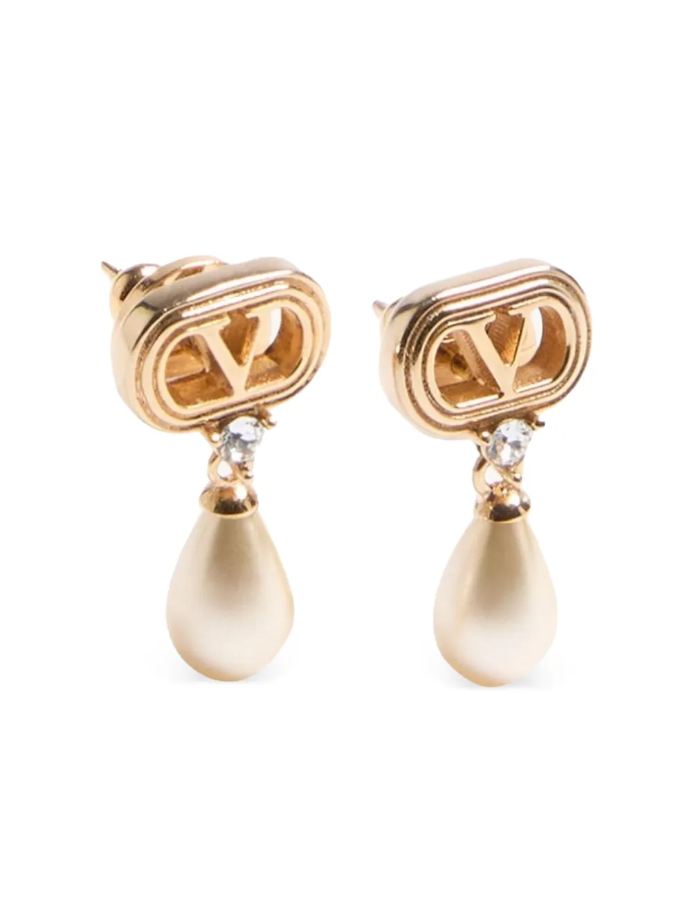 Valentino Garavani Ovalette teardrop pearl earrings - Oro