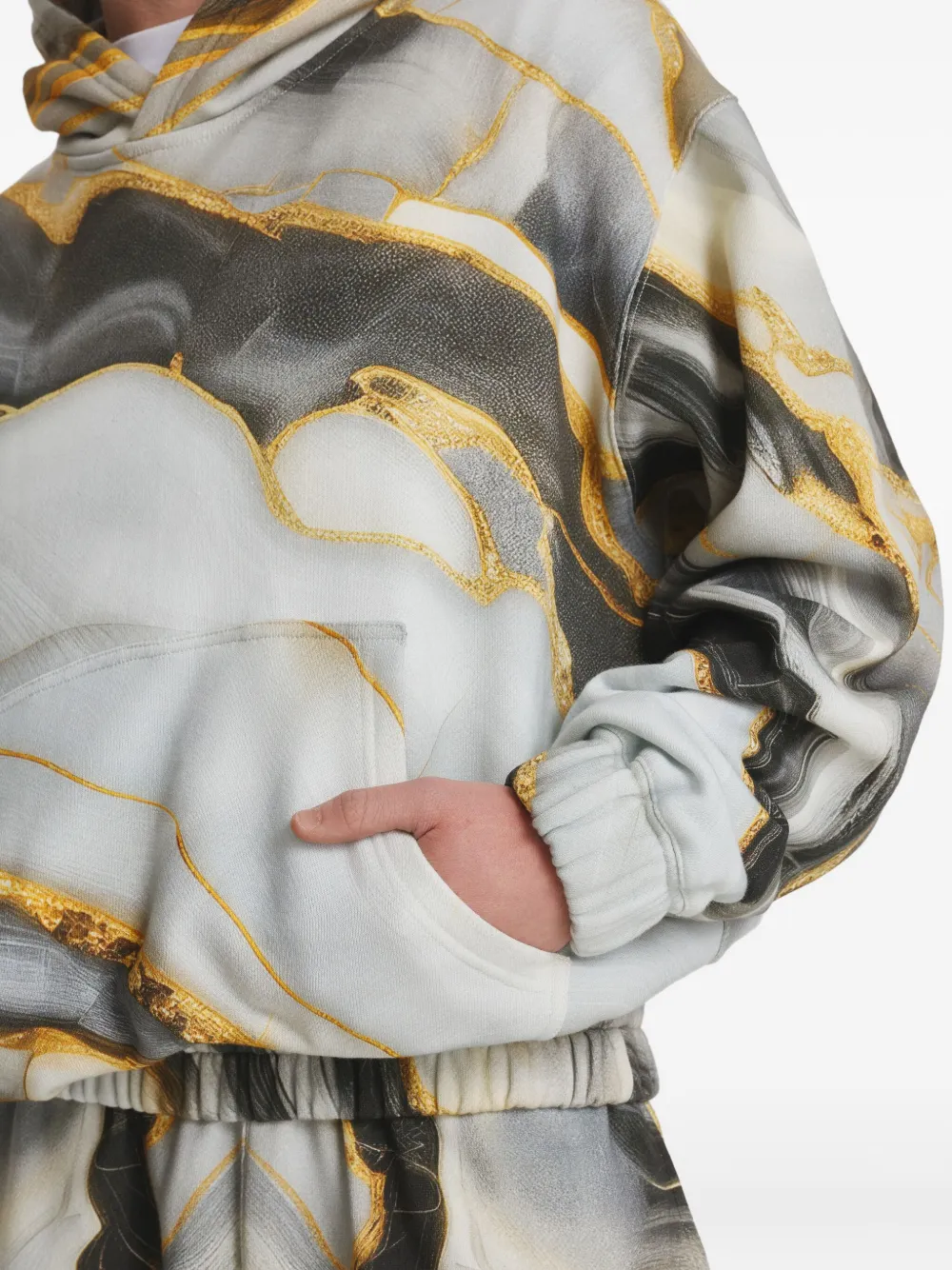 IRINA VOINEA Marble hoodie Beige