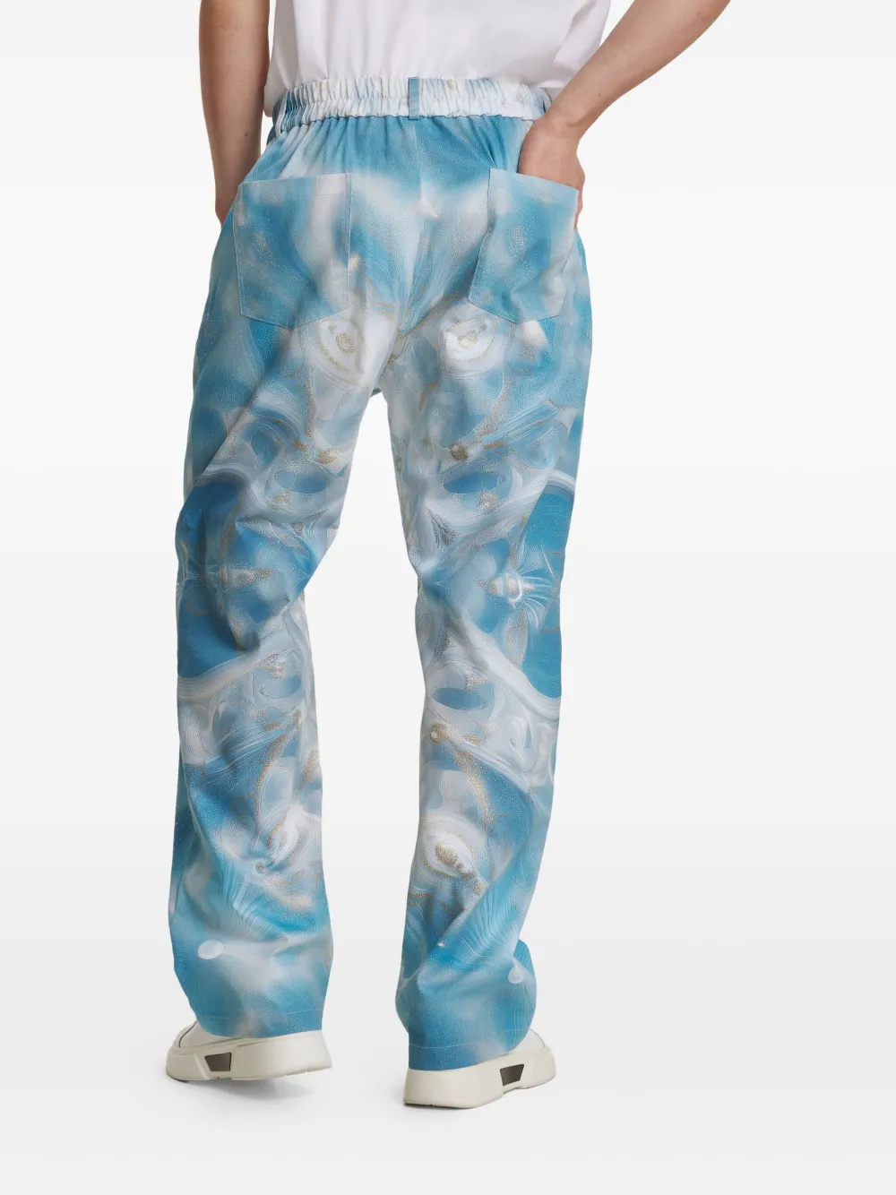 IRINA VOINEA Broek met print Blauw
