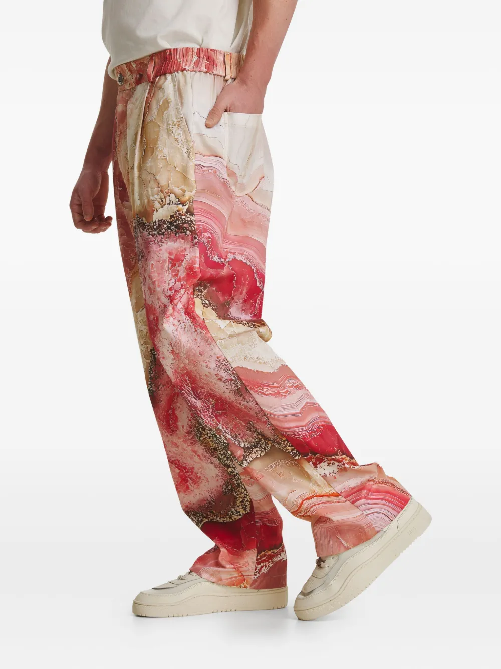 IRINA VOINEA Broek met print Roze
