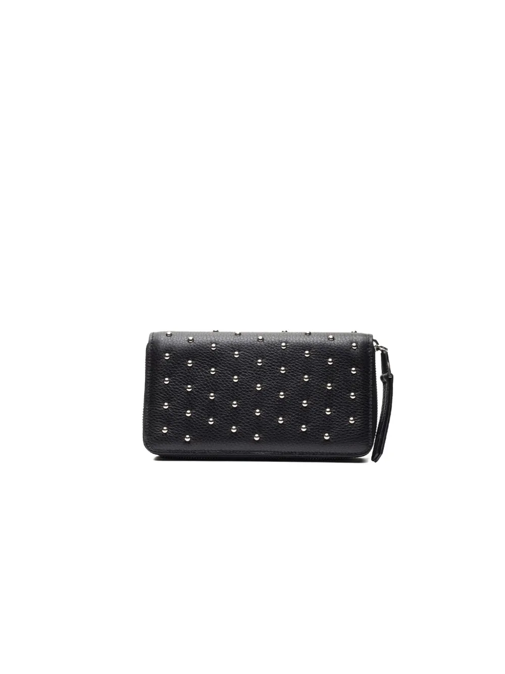 Poche Paris Studded Zip Wallet In Black