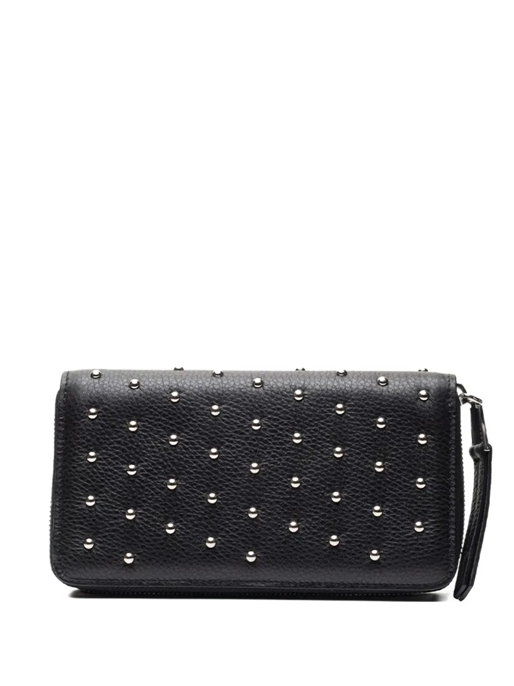 Poche Paris Studded Zip Wallet In Black