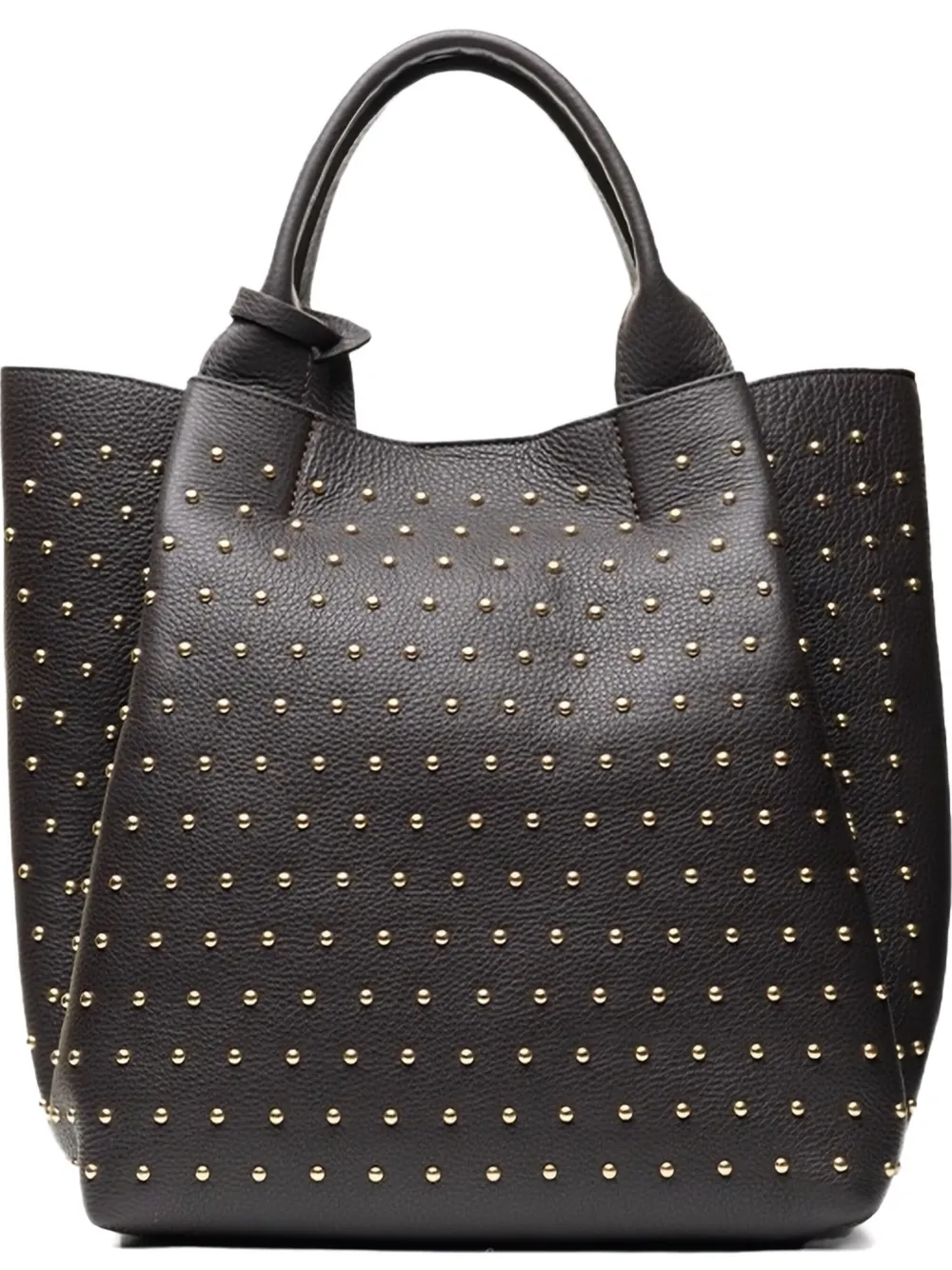 Poche Paris studded tote bag - Bruin