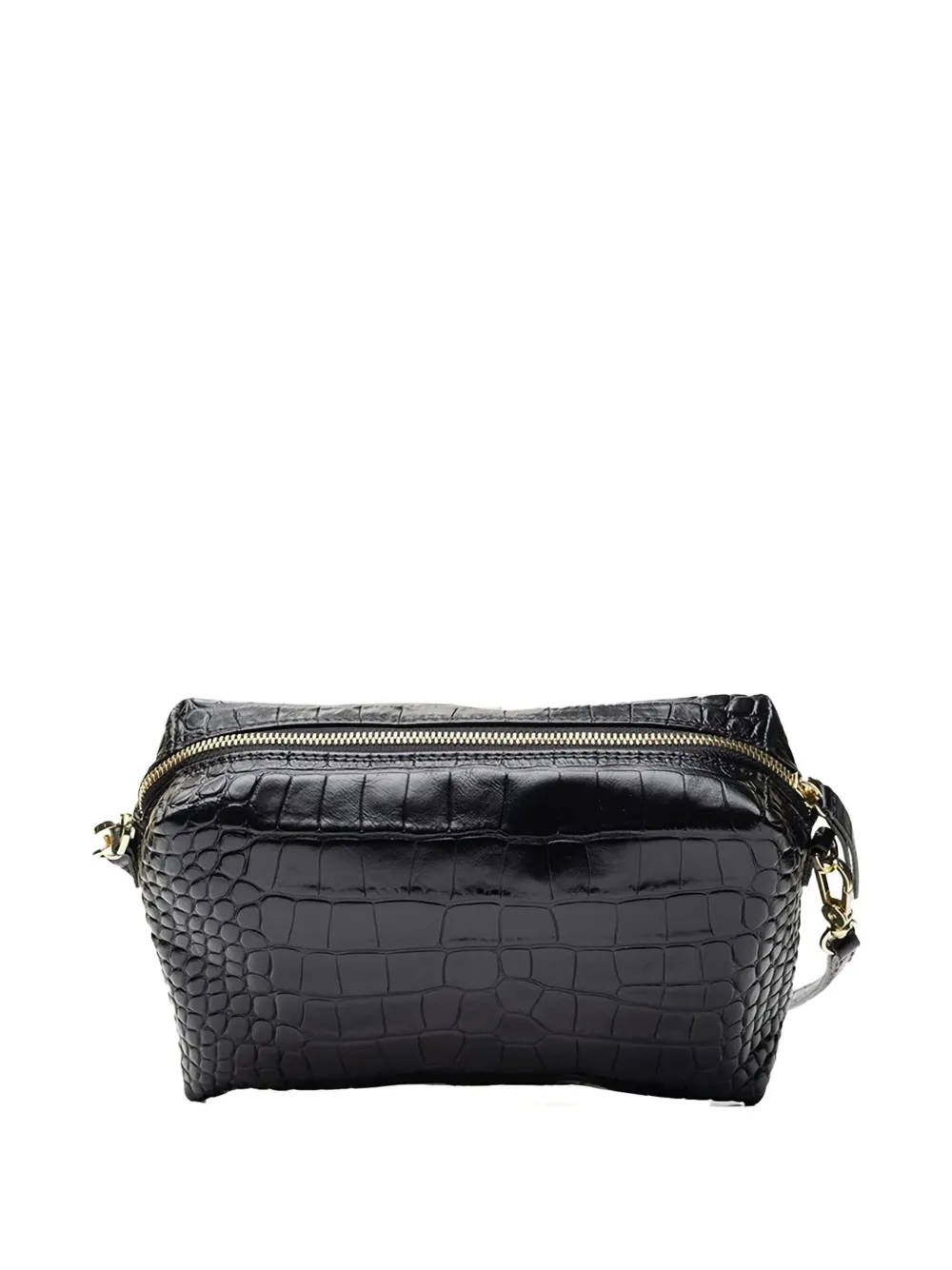 Poche Paris Embossed Cross Body Bag In Black