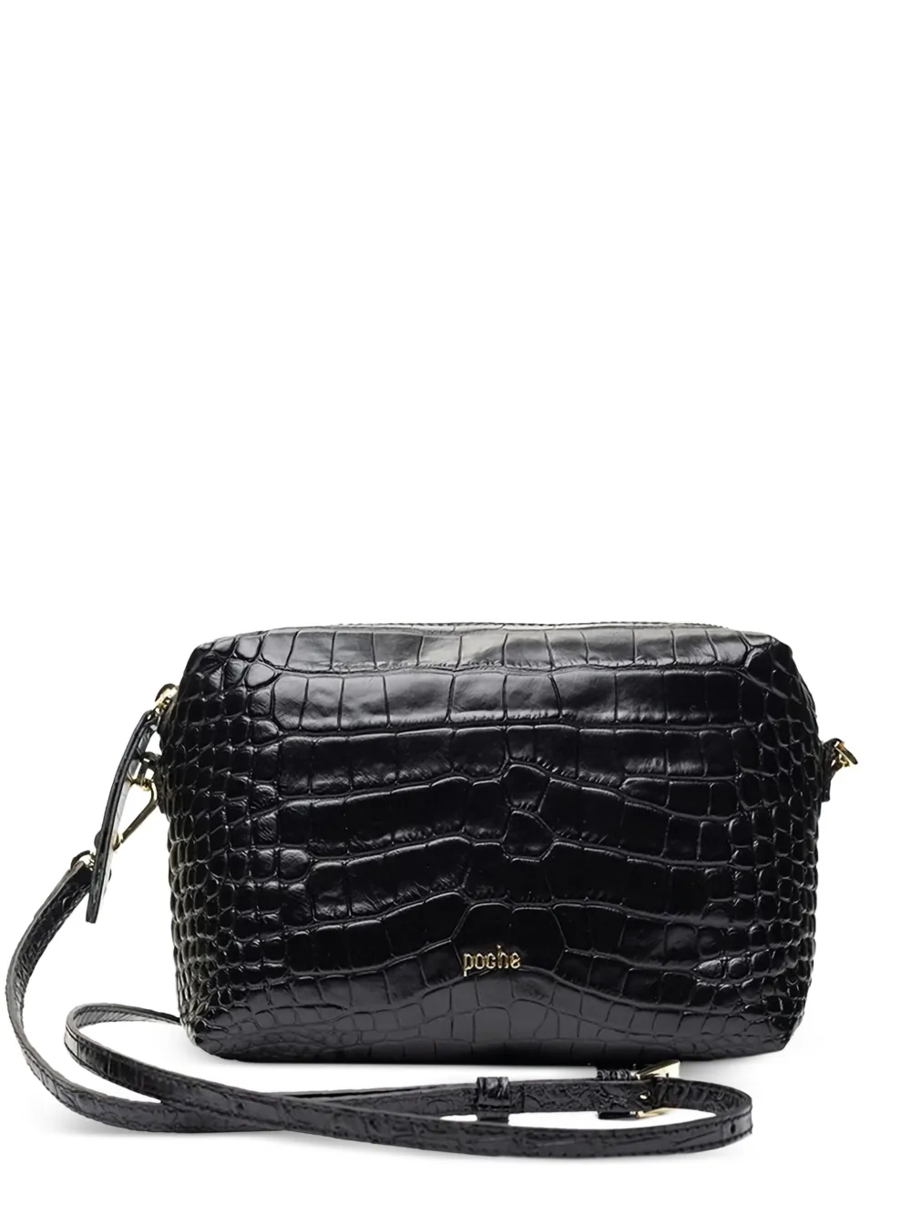 Poche Paris embossed cross body bag – Black