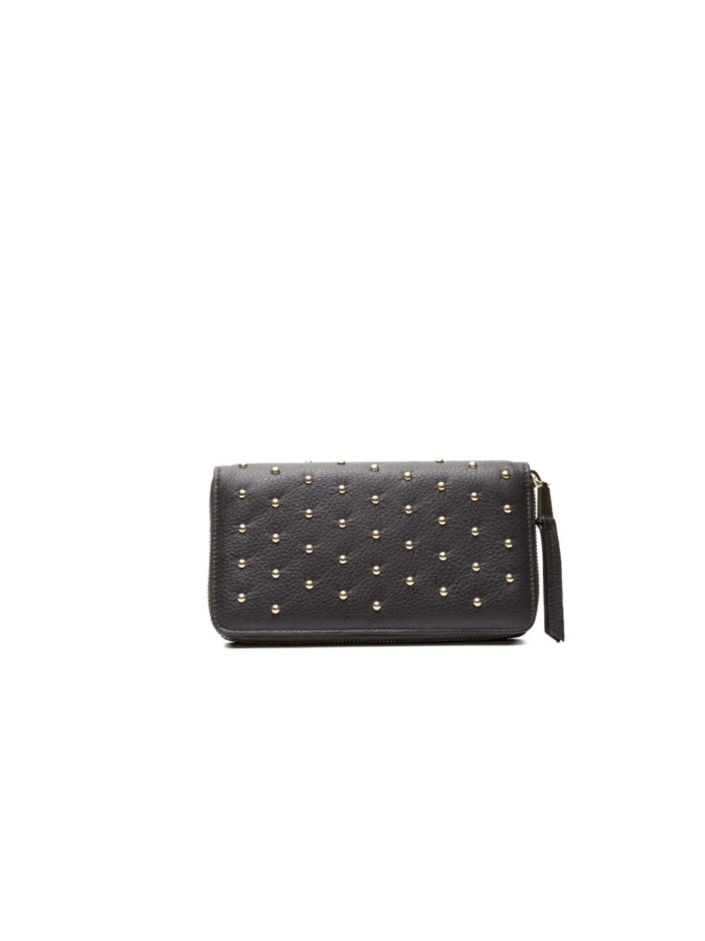 Poche Paris Studded Zip Wallet In Black