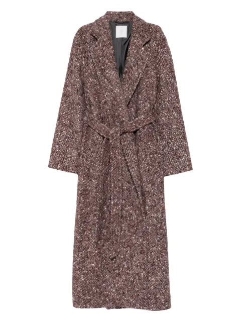 Eleventy herringbone tie-waist coat