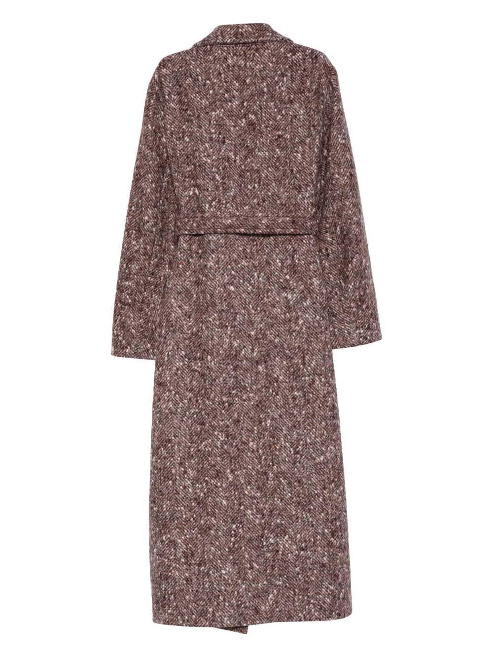 Eleventy herringbone tie-waist coat | Single Breasted Coats | Image 2