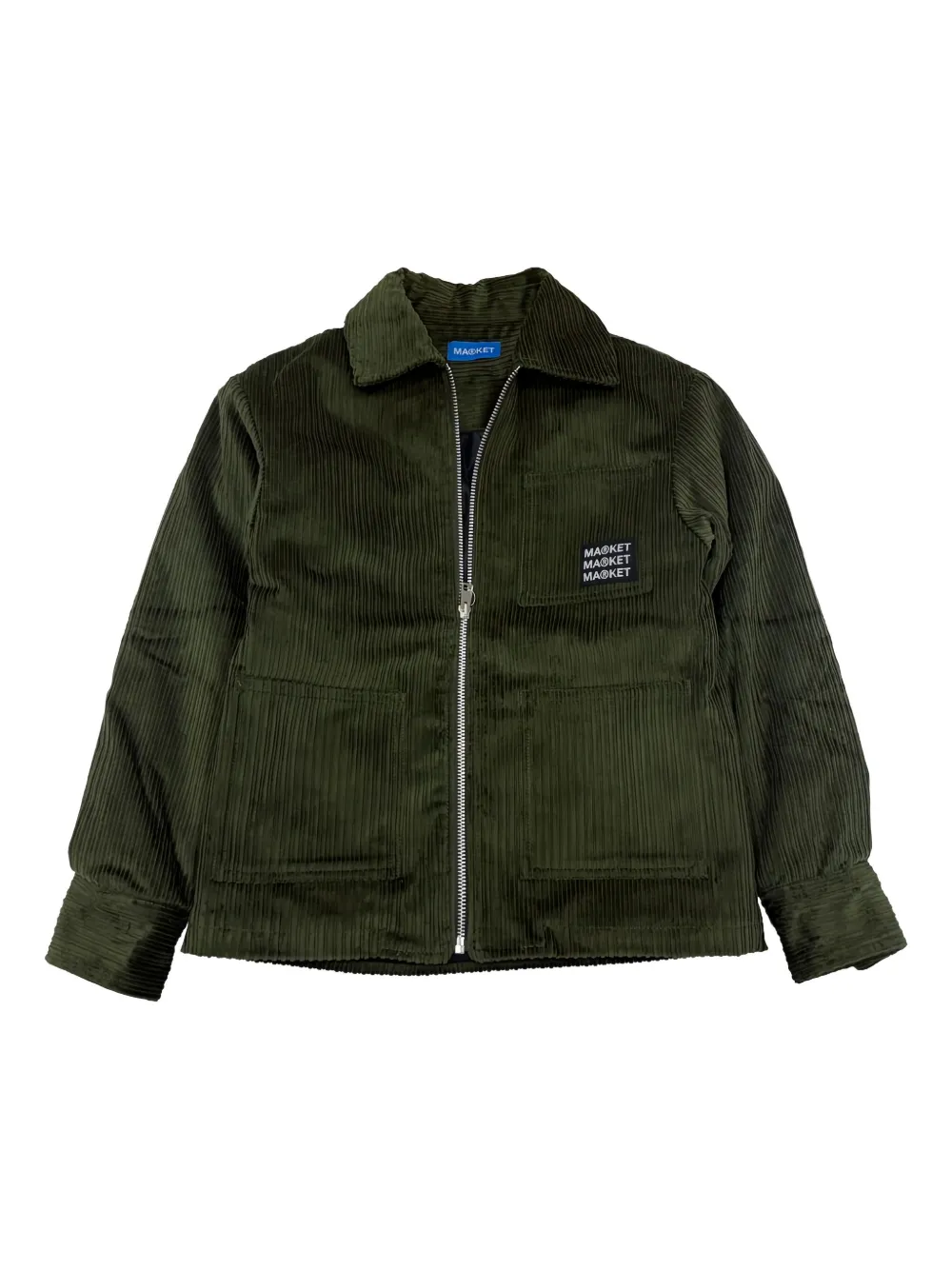 Market Corduroy Zipped Shirt Jacket In Green