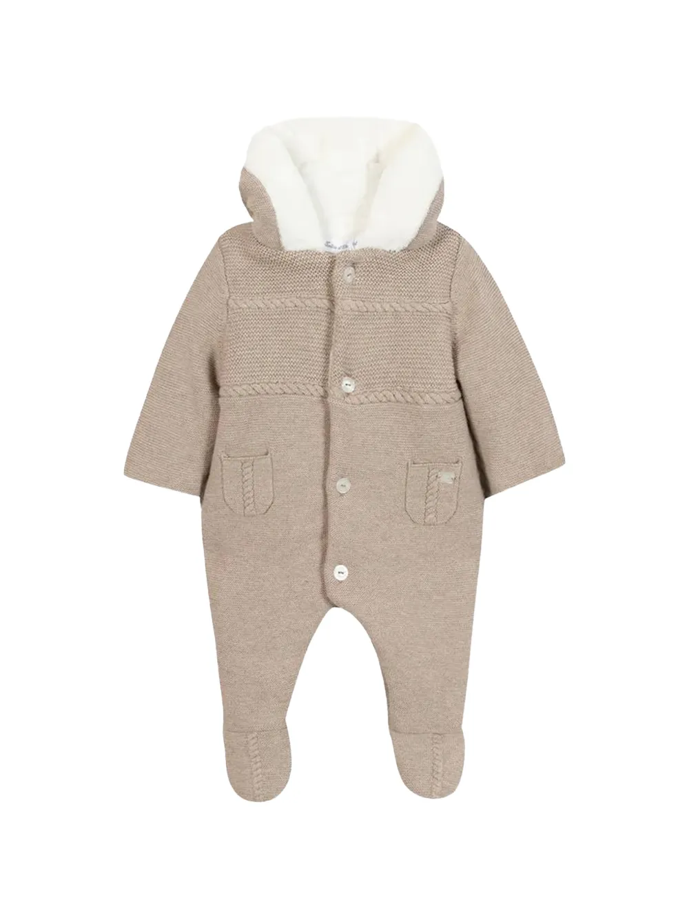 Tartine Et Chocolat hooded knit babywear - Marrone