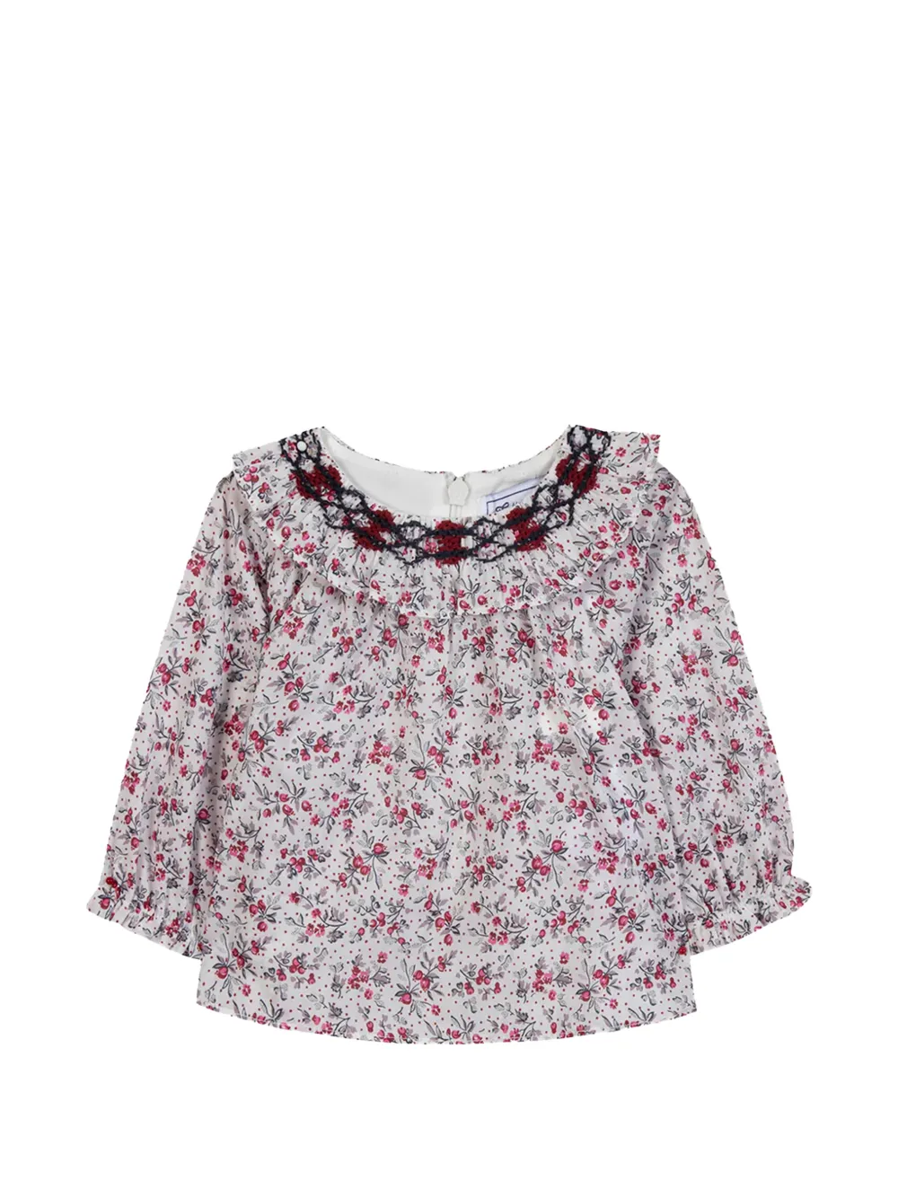Tartine Et Chocolat floral-print embroidered shirt - Bianco