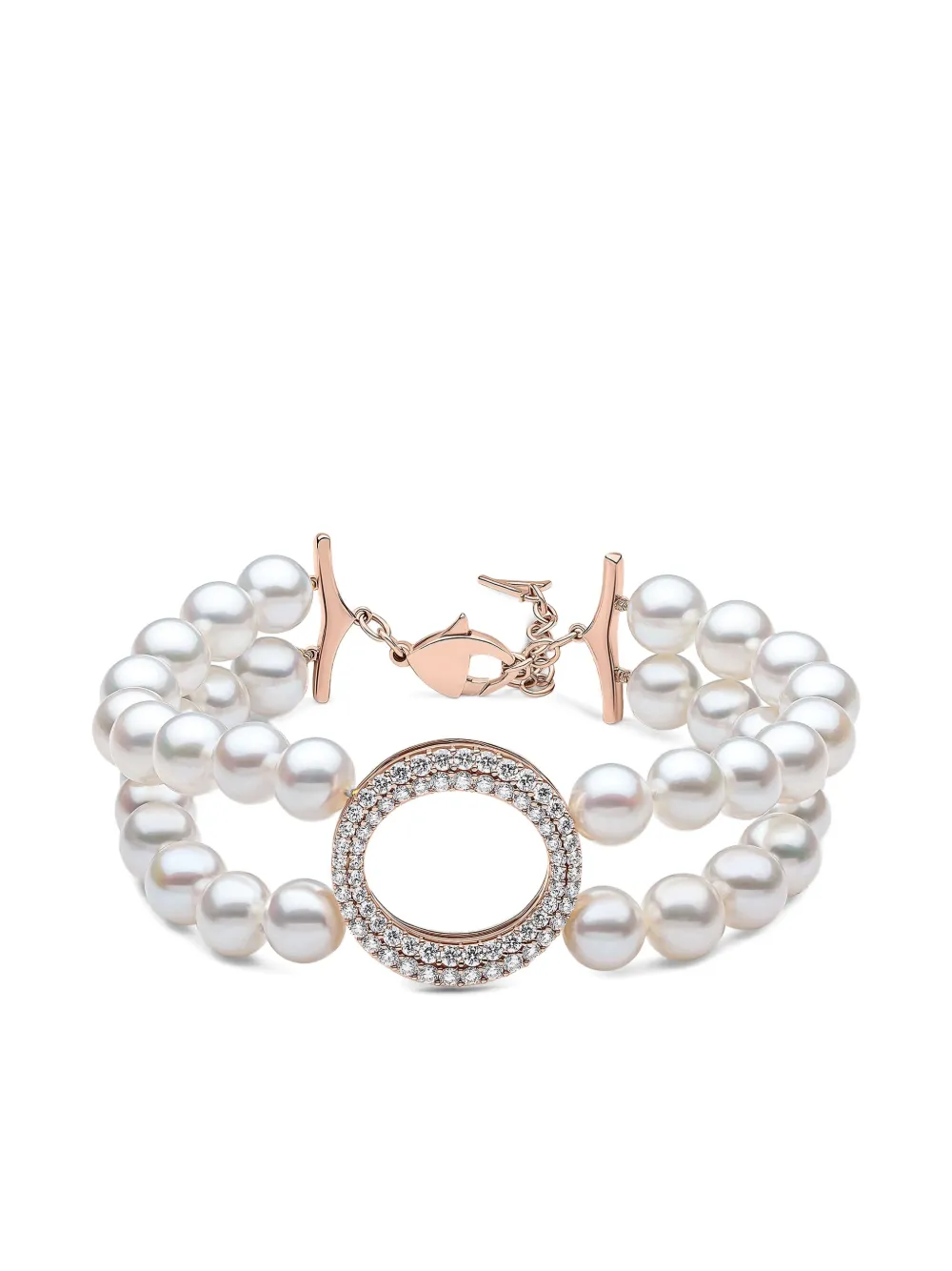 Yoko London 18k Rose Gold Pearl And Diamond Bracelet In Pink