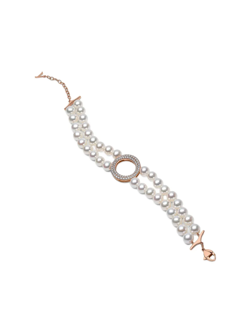 Yoko London 18k Rose Gold Pearl And Diamond Bracelet In Pink