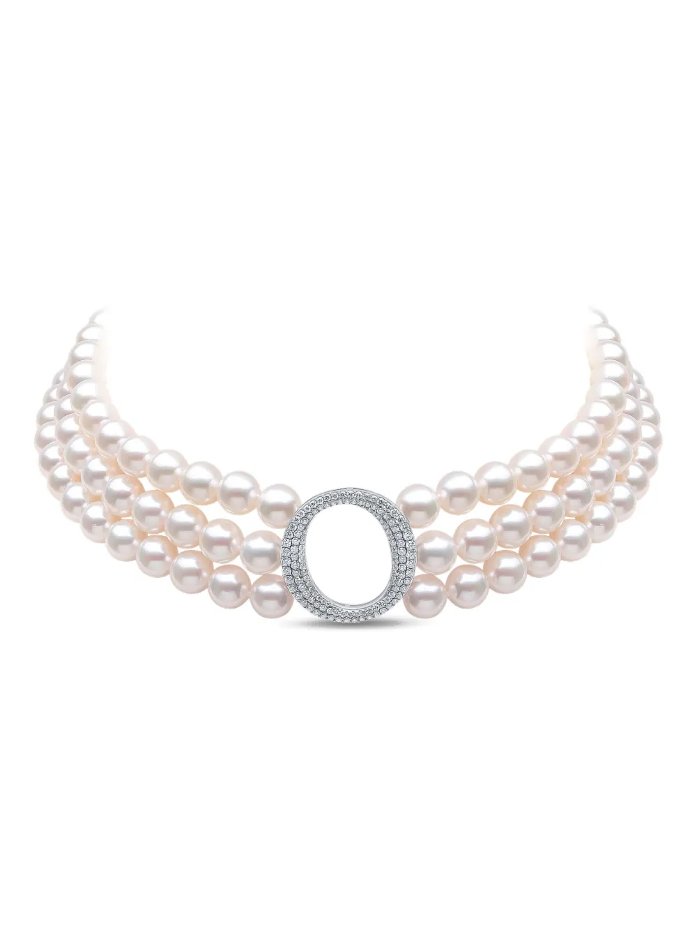 Yoko London 18k White Gold Akoya Pearl And Diamond Necklace In Silver