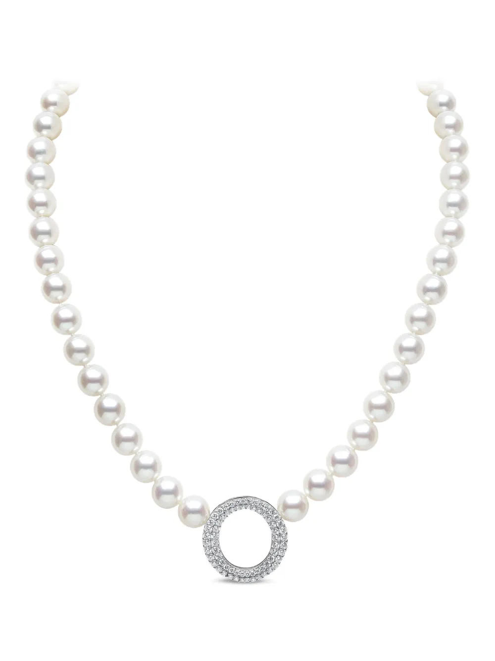 Yoko London 18k White Gold Pearl And Diamond Necklace In White