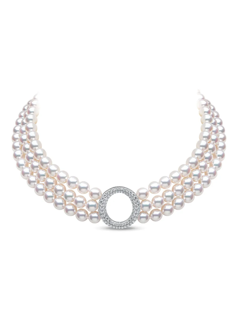 Yoko London 18k White Gold Akoya Pearl And Diamond Necklace In Silver