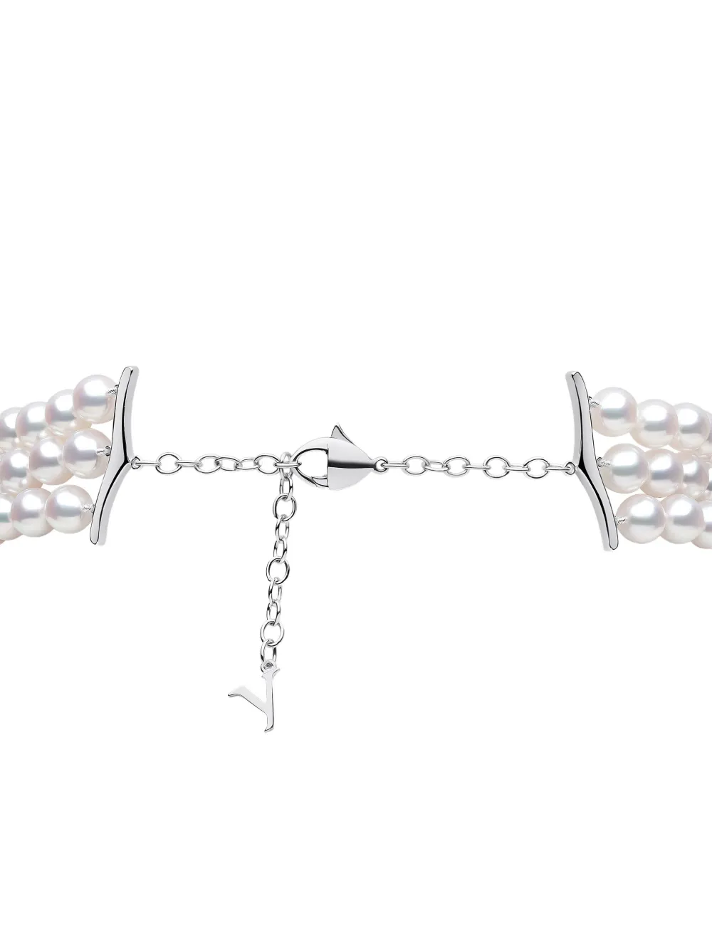 Yoko London 18k White Gold Akoya Pearl And Diamond Necklace In Silver