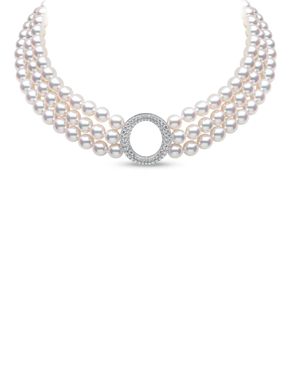 Yoko London 18K white gold akoya pearl and diamond necklace - Argento