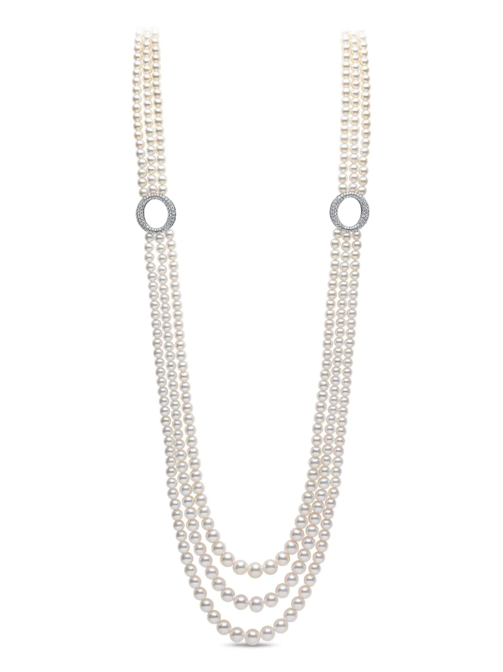 Yoko London 18k White Gold Freshwater Pearl And Diamond Necklace In White