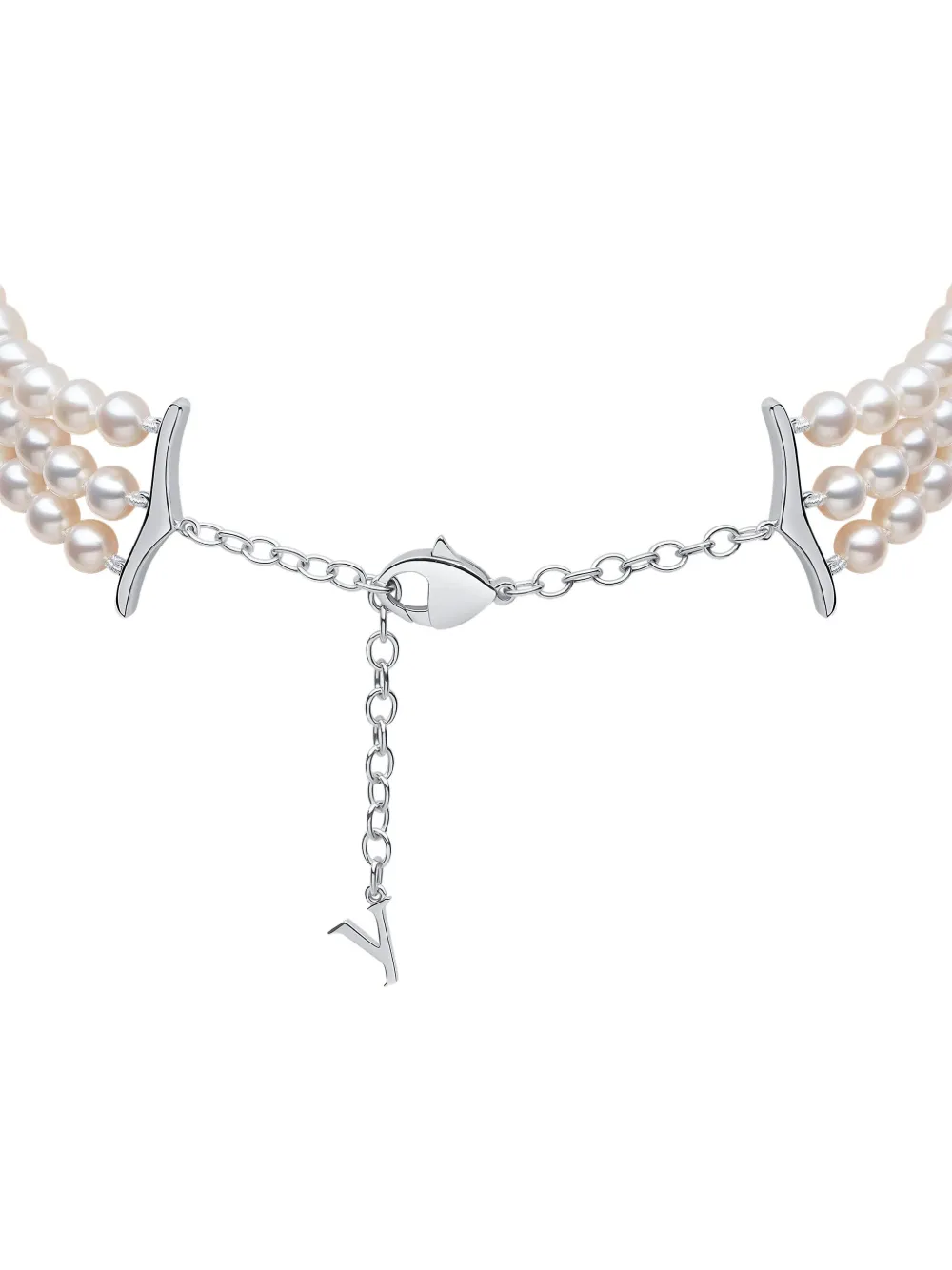 Yoko London 18k White Gold Freshwater Pearl And Diamond Necklace In White