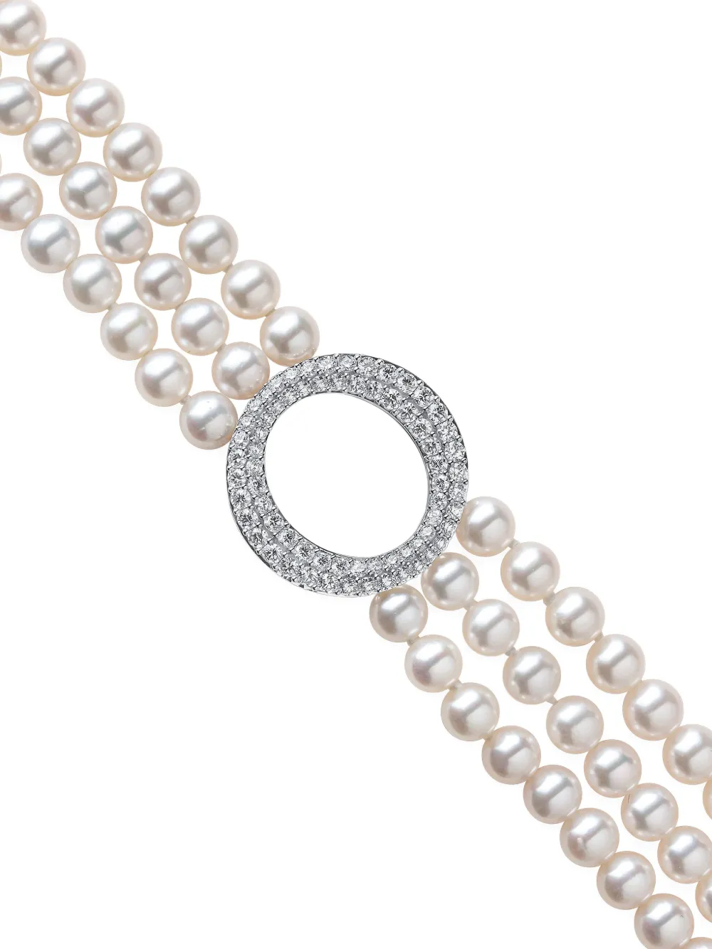 Yoko London 18k White Gold Freshwater Pearl And Diamond Necklace In White