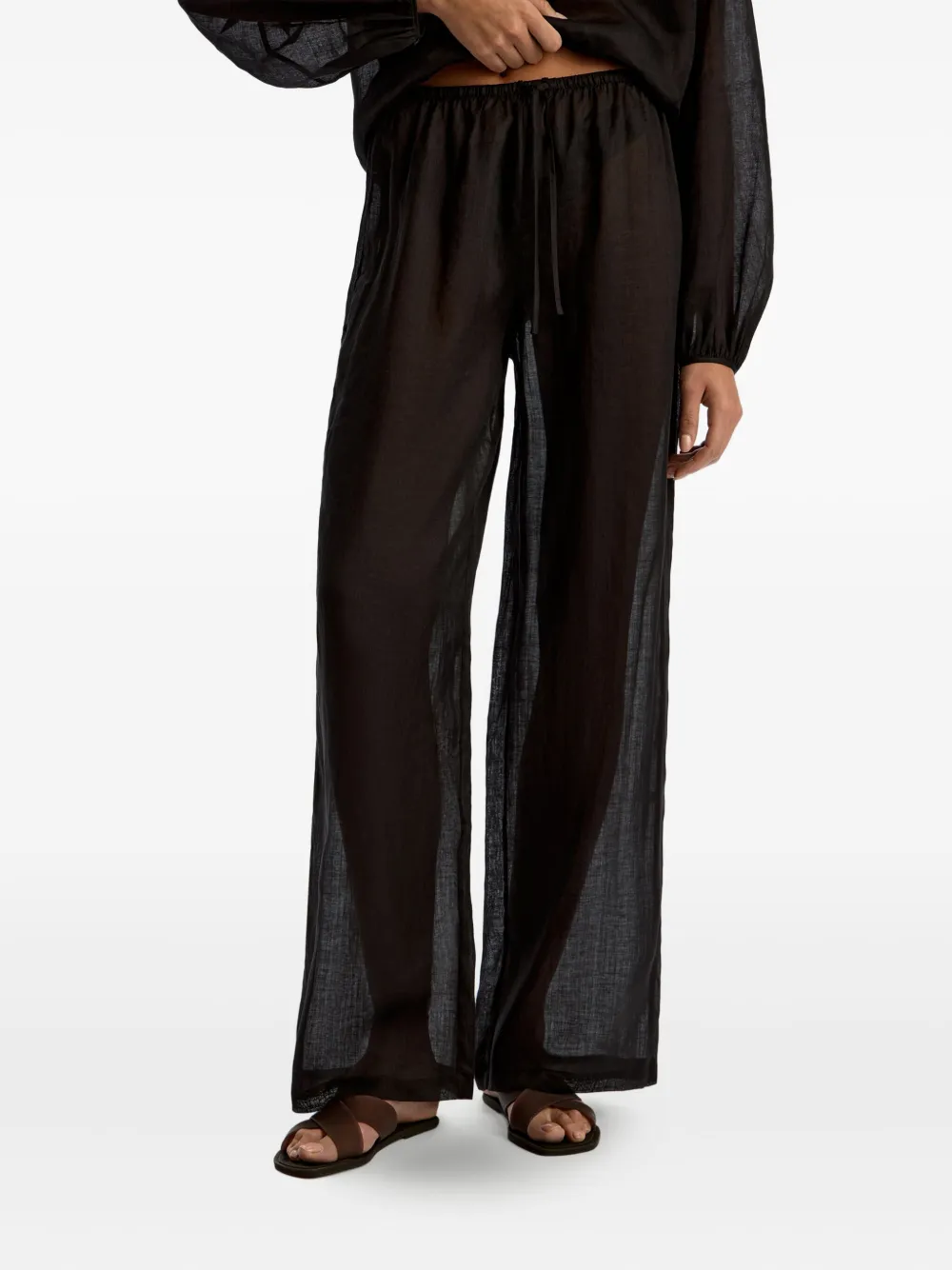 12 Storeez Drawstring Trousers In Black