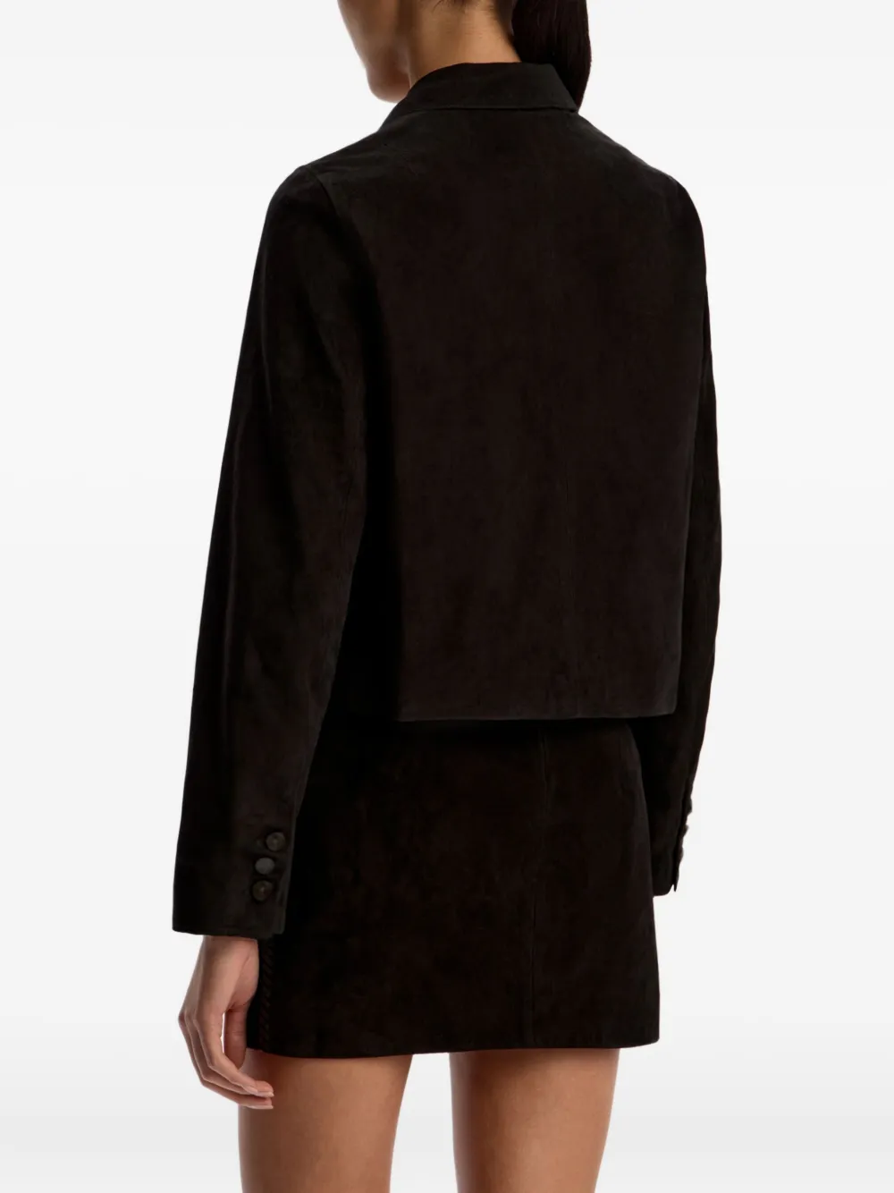 12 Storeez Suede Jacket In Black