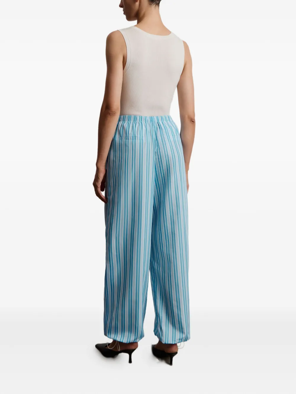 12 Storeez Striped Trousers In Animal Print