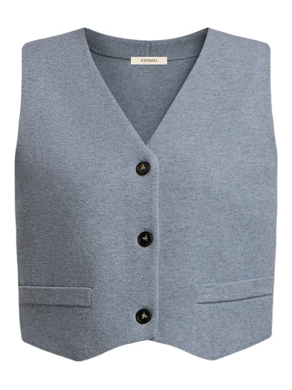 12 STOREEZ Gilet con scollo a V - Blu