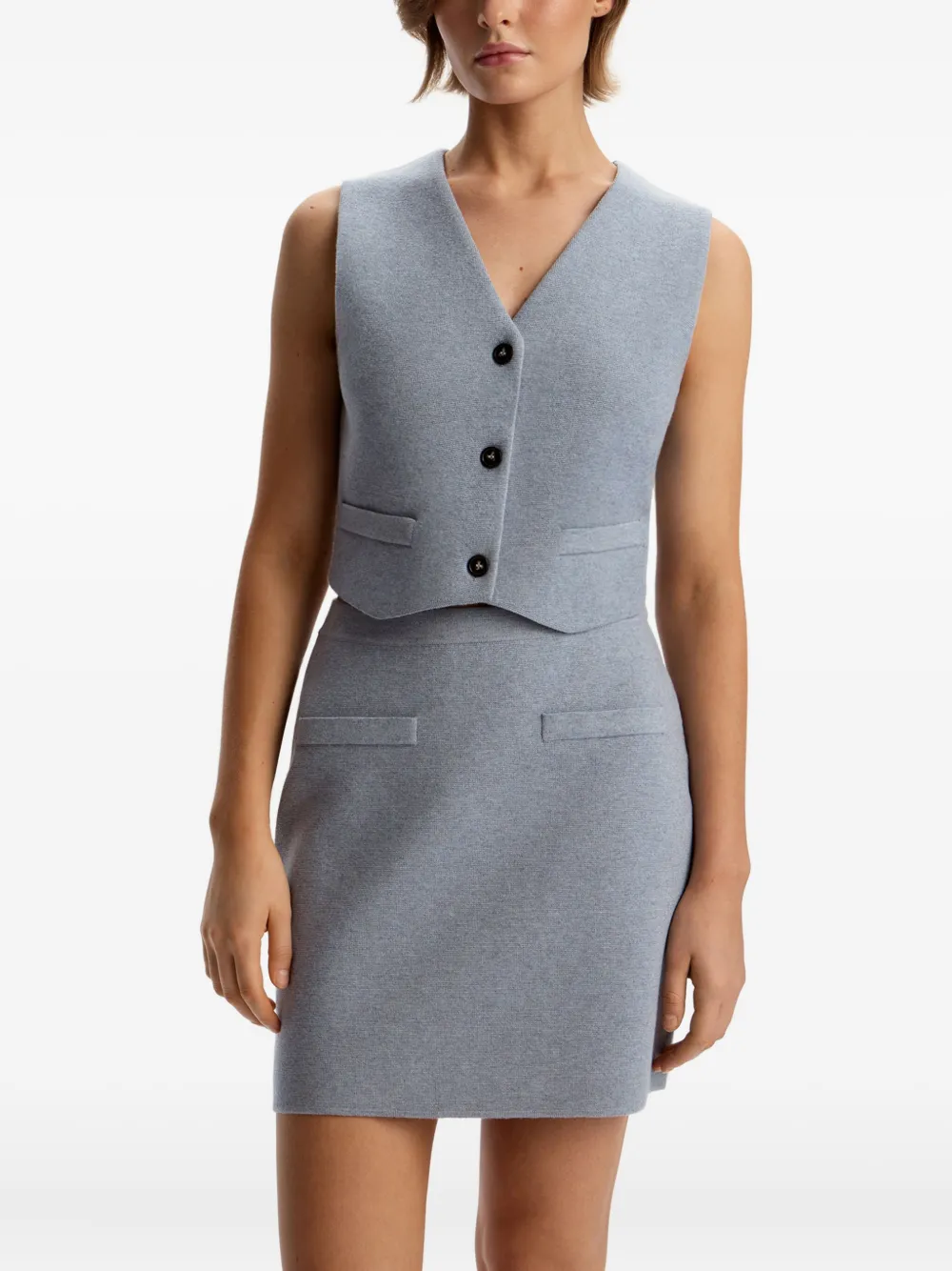 12 STOREEZ Hemd met V-hals Blauw