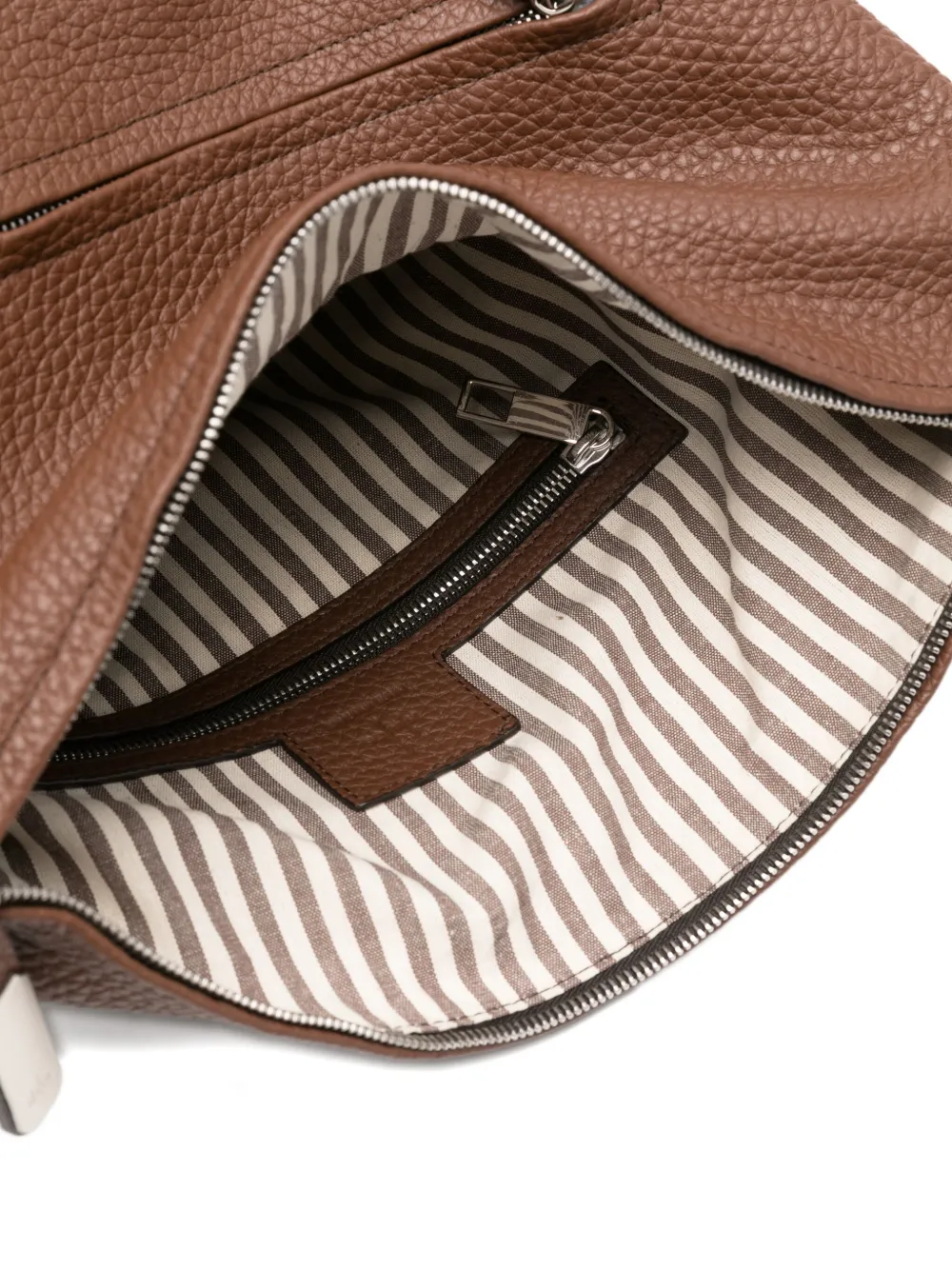 Hags Zip-fastening Leather Backpack In Brown