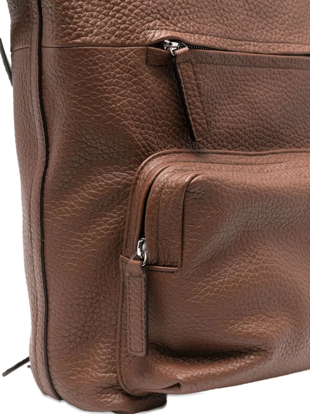 Hags Zip-fastening Leather Backpack In Brown