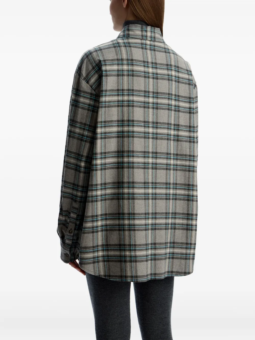 12 Storeez Cotton Flannel Shirt In Gray