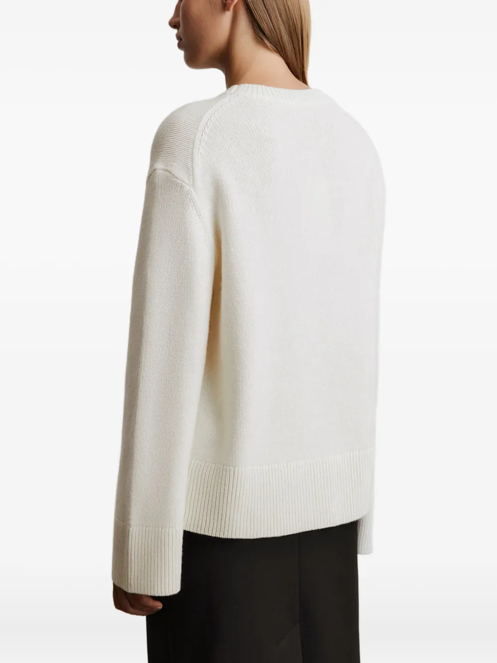 12 Storeez Merino Crew-neck Sweater In White