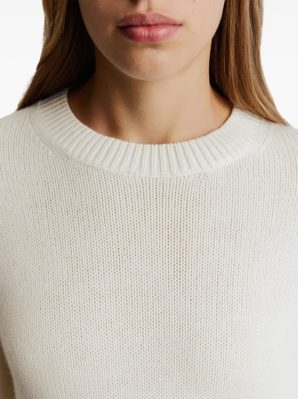 12 Storeez Merino Crew-neck Sweater In White