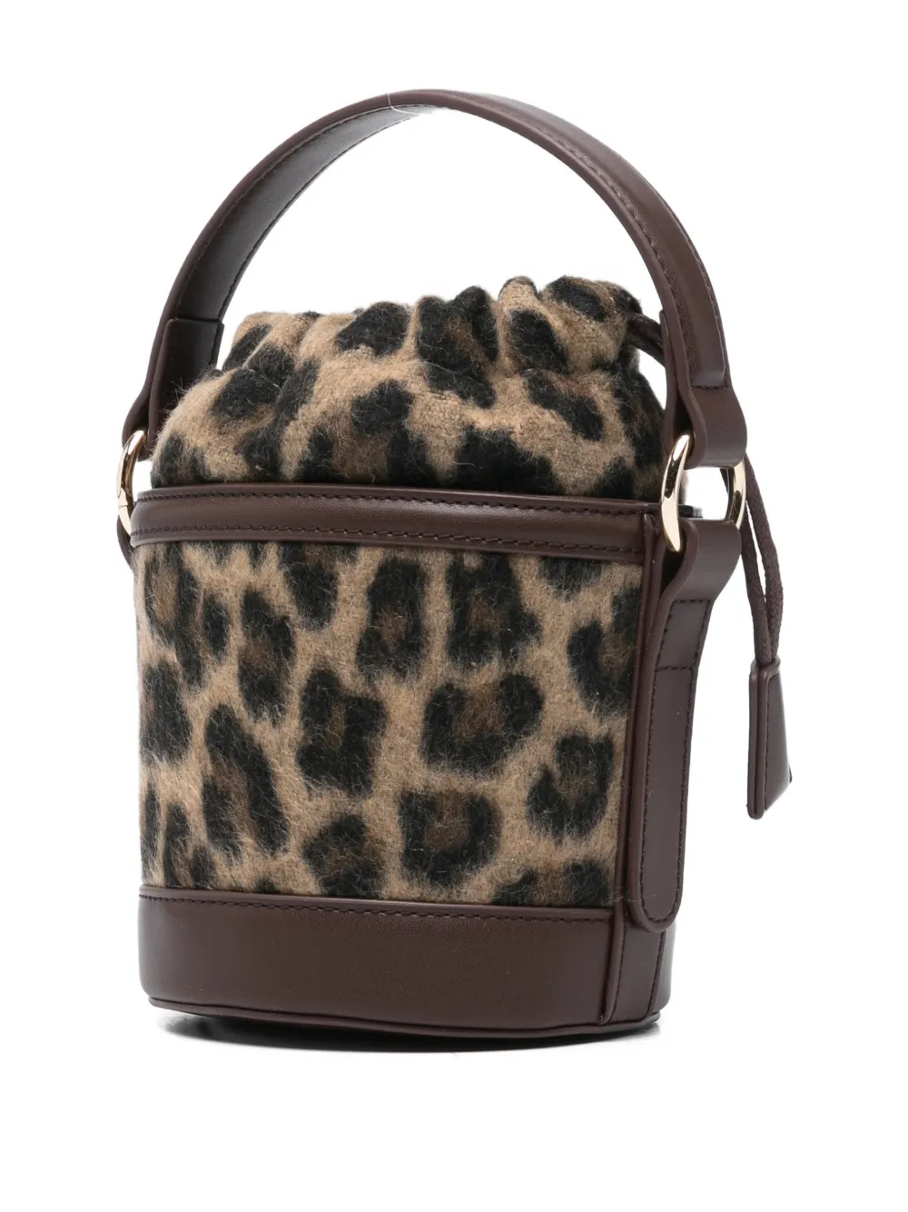 MC2 Saint Barth mini Mila leopard-print bucket bag Bruin