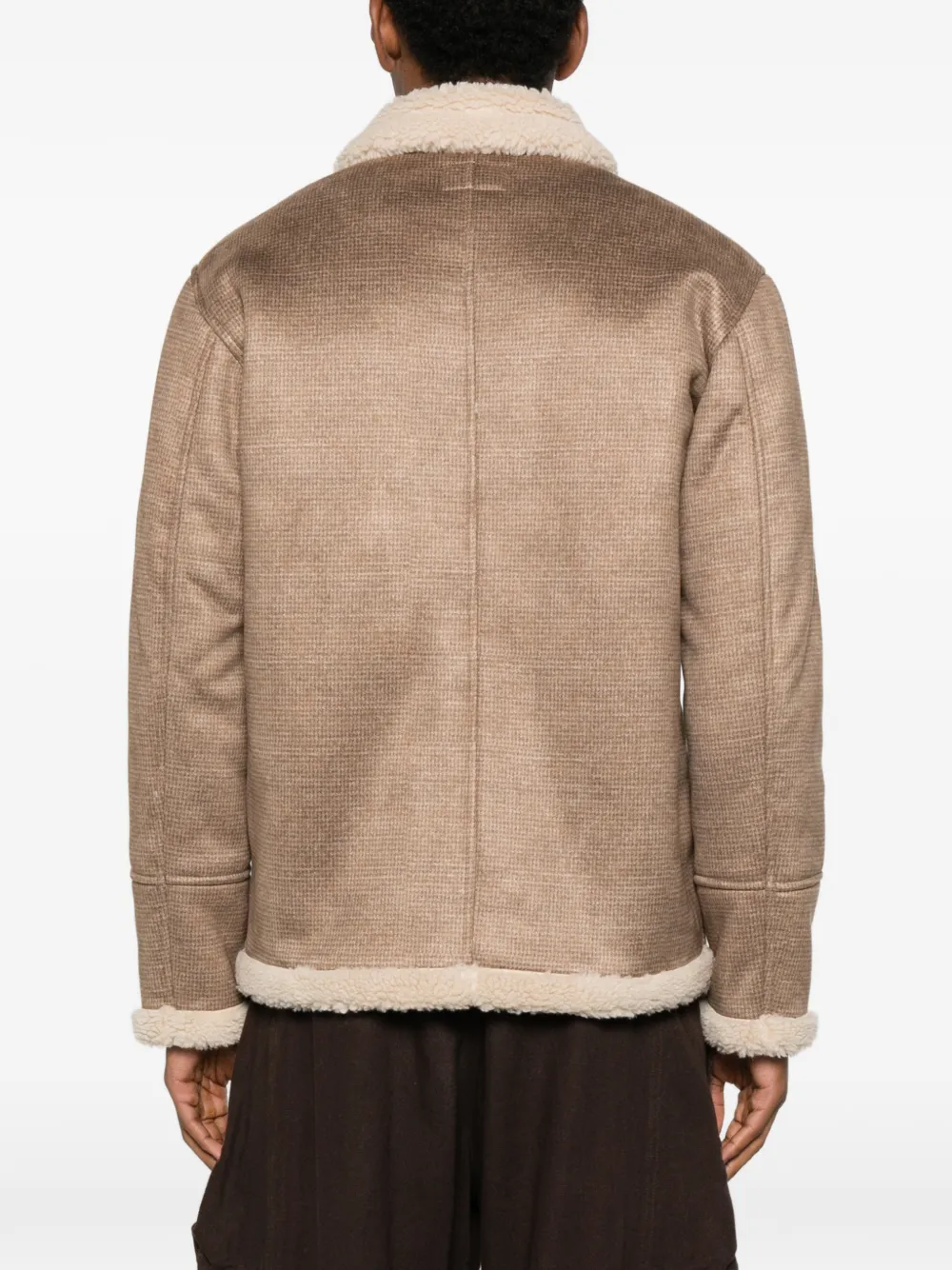 Mc2 Saint Barth Shearling Collar Coat In Brown
