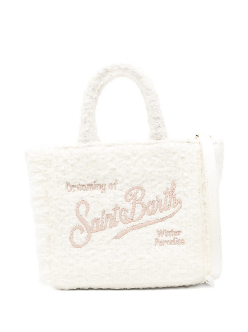 Mc2 Saint Barth Mini Vanity Logo-embroidered Tote Bag In White