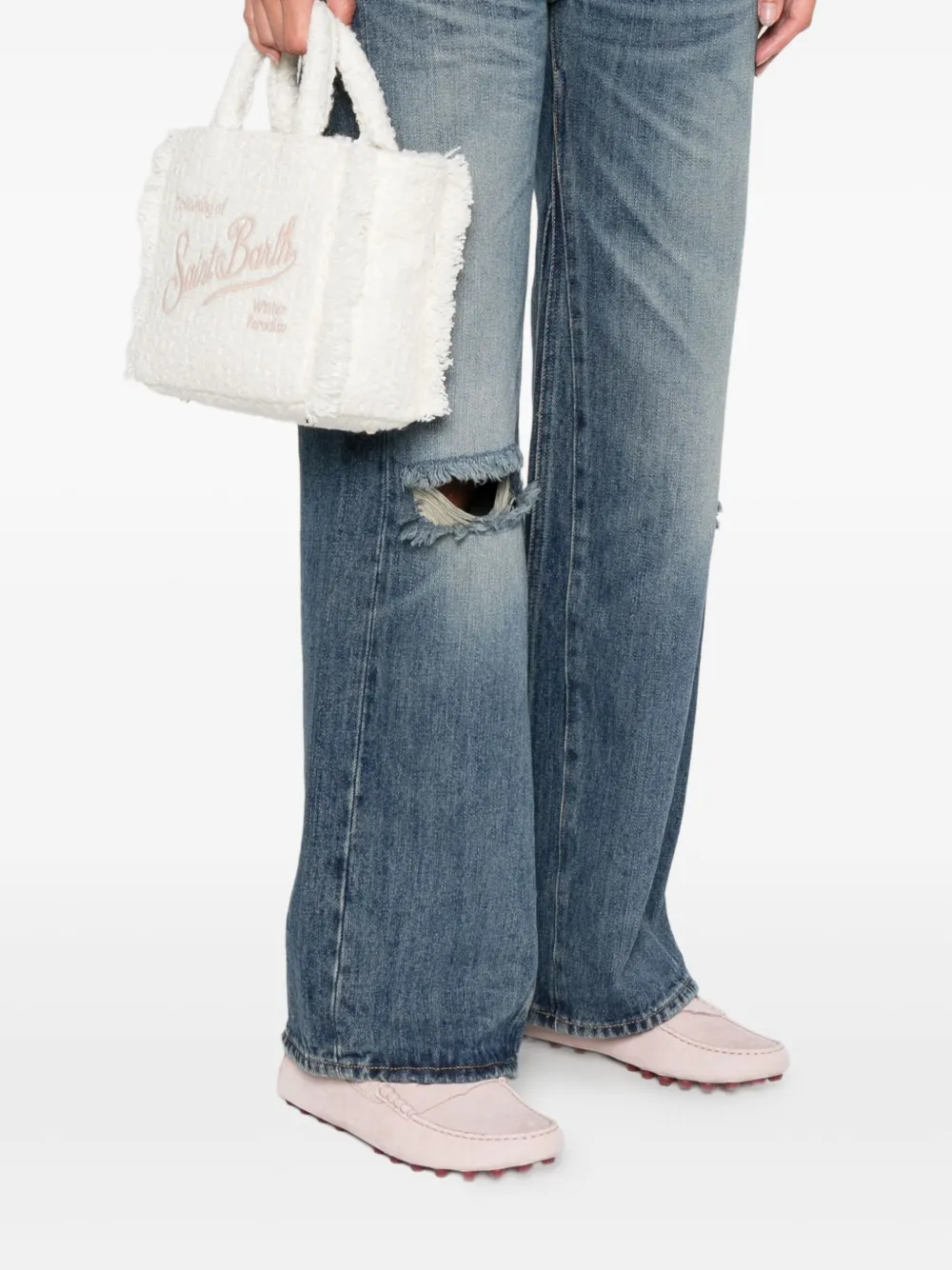 MC2 Saint Barth Vanity shopper met geborduurd logo - Wit