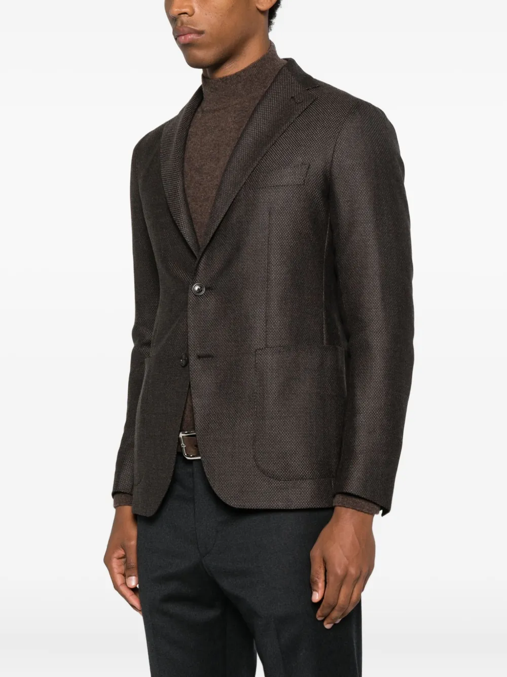 Tagliatore Buttoned Patch Pocket Jacket In Brown