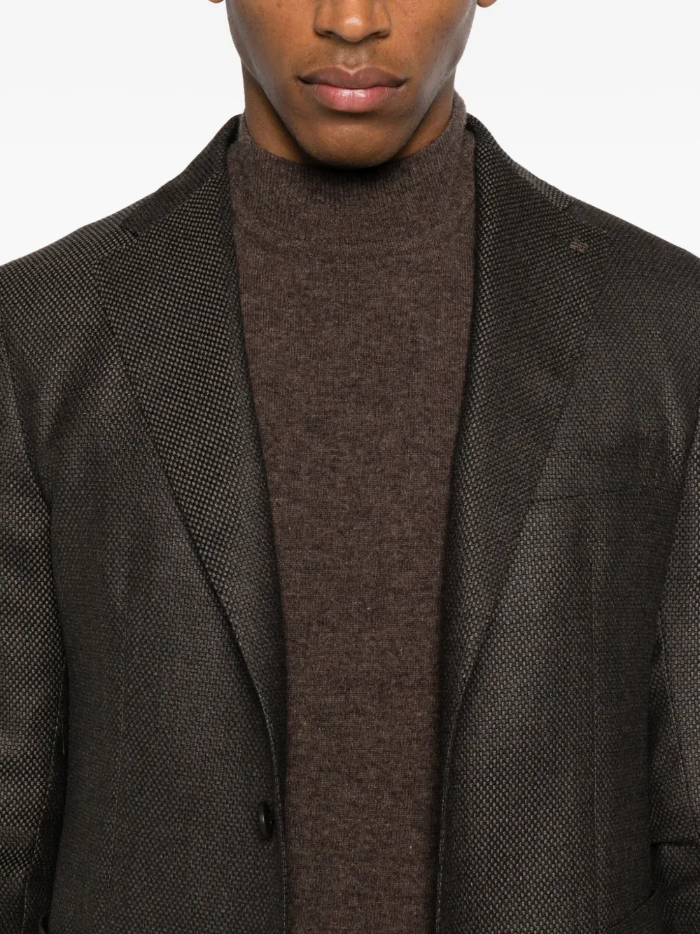 Tagliatore Buttoned Patch Pocket Jacket In Brown