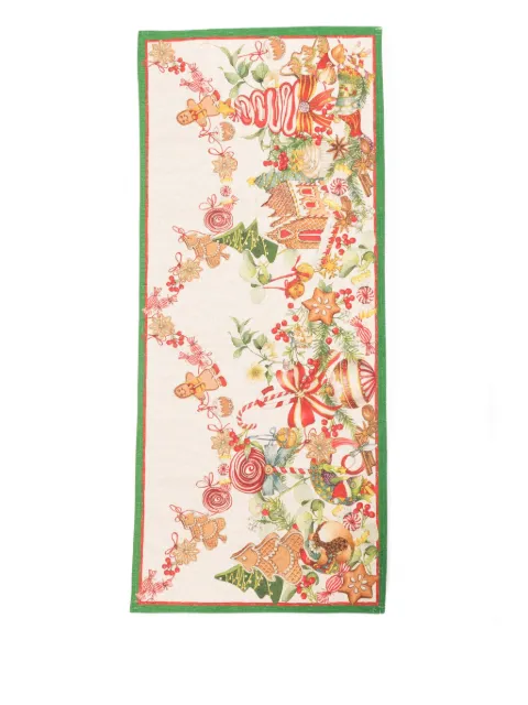 TESSITURA TOSCANA TELERIE alfombra Marzapepe con estampado de casa de jengibre (52 cm x 120 cm)