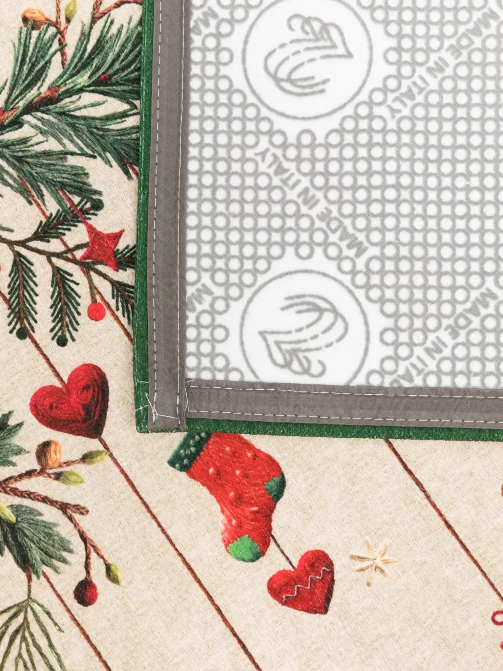 Tessitura Toscana Telerie Rudy 51x119 Christmas Print Rug In Multi