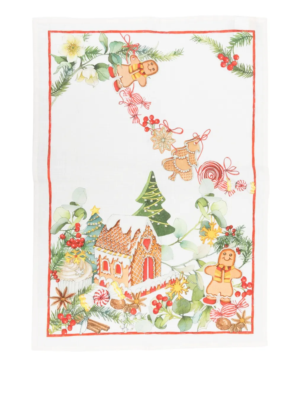 TESSITURA TOSCANA TELERIE Marzape christmas-print tableware (70cm x 50cm) | Neutrals | Image 1