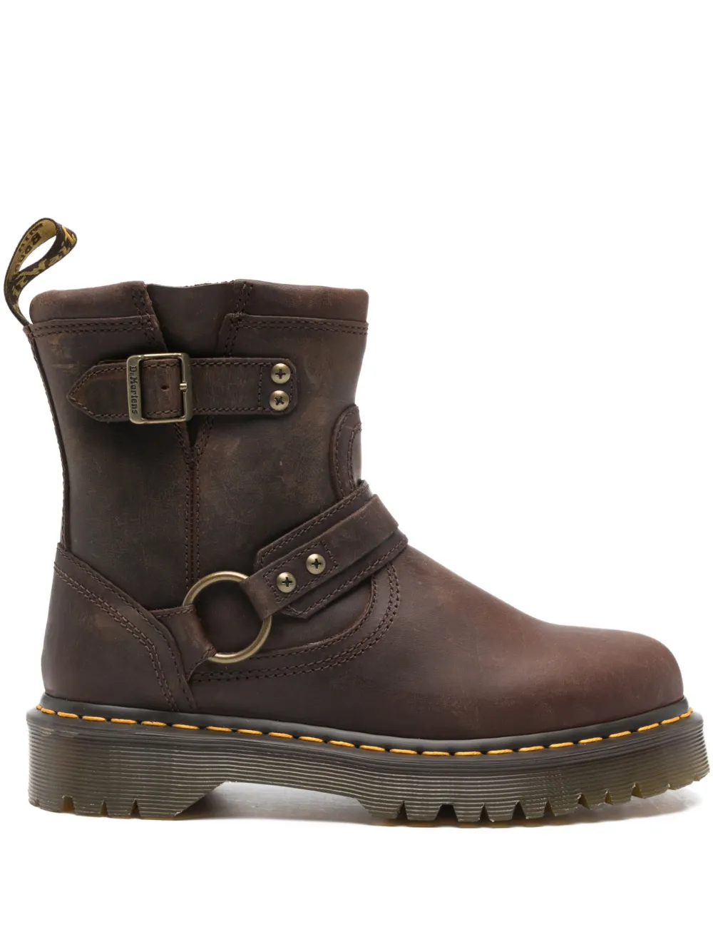 Dr. Martens 35mm Buckle Strap Boots In Brown