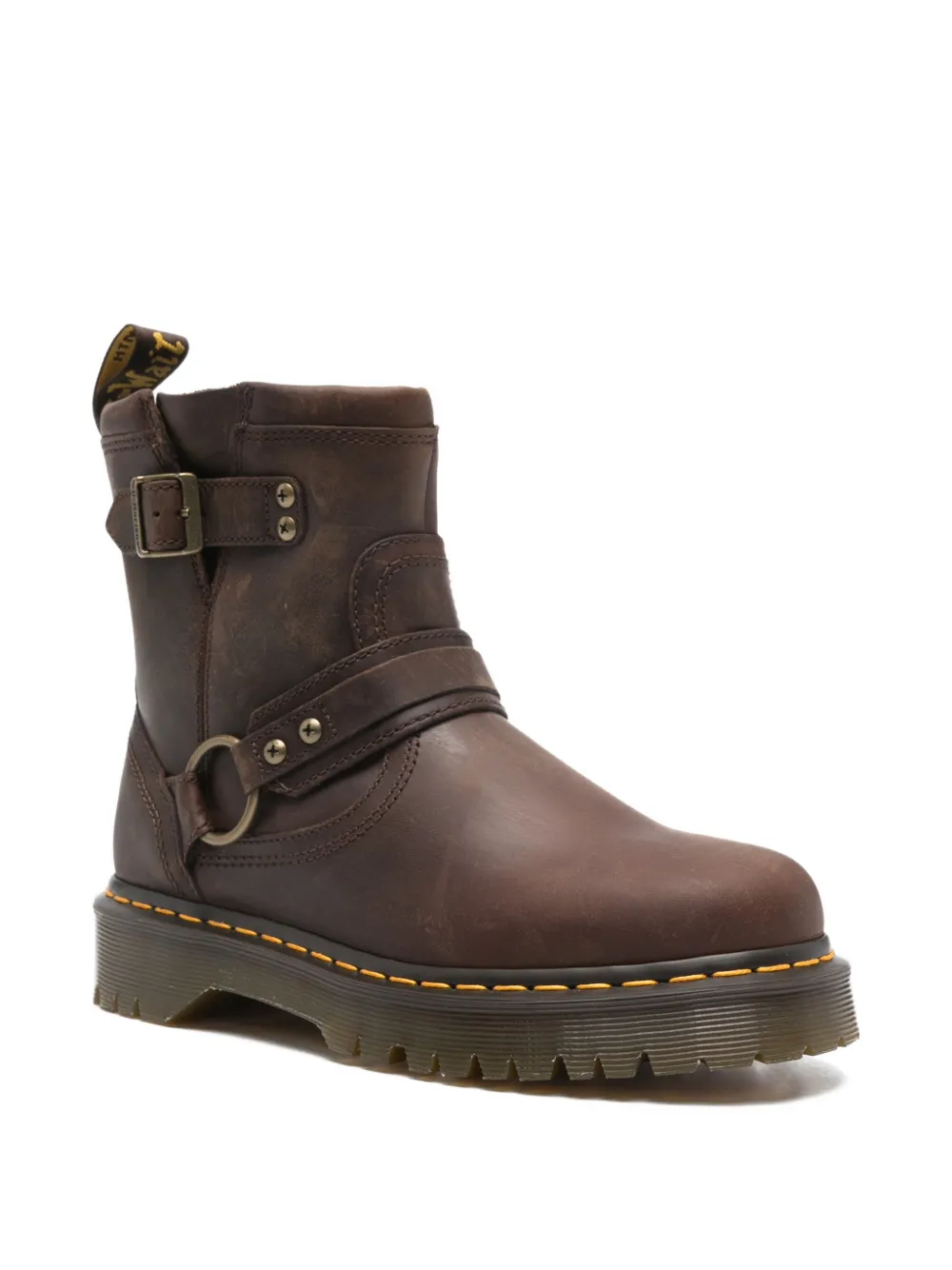 Dr. Martens 35mm Buckle Strap Boots In Brown
