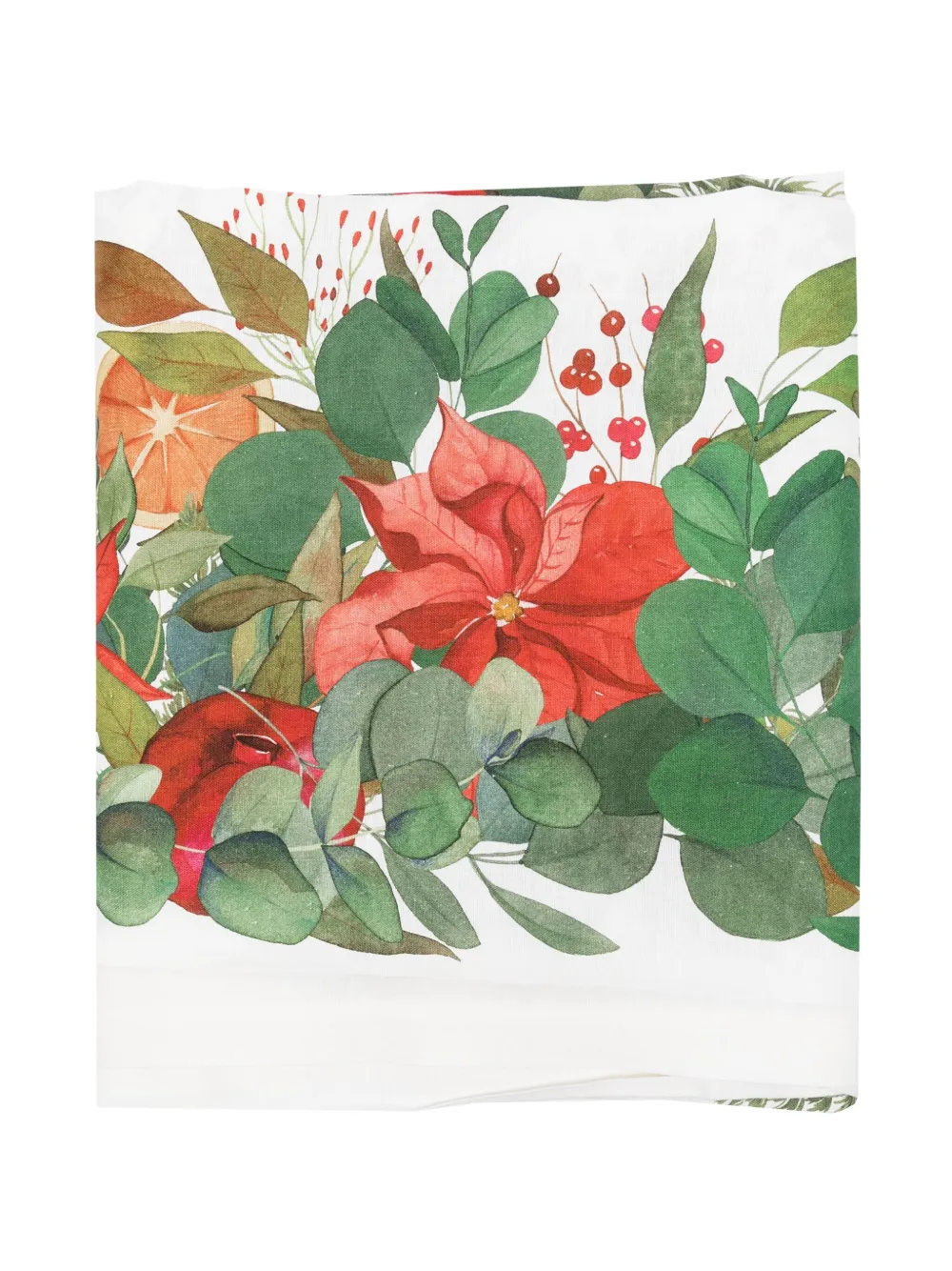 TESSITURA TOSCANA TELERIE Marzape christmas-print tableware (170cm x 270cm) | White | Image 1